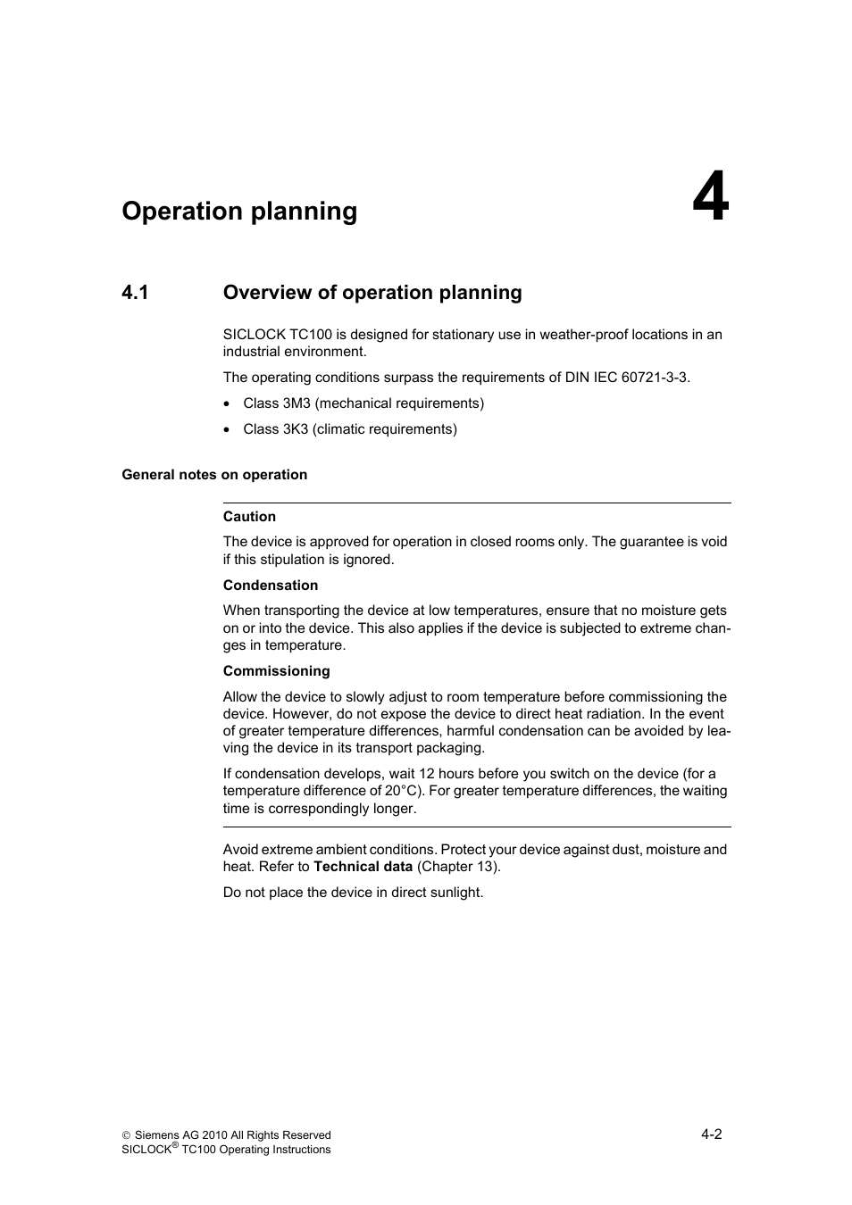 4 operation planning, 1 overview of operation planning, Operation planning | Overview of operation planning | Siemens Plant Central Clock TC100 User Manual | Page 26 / 124