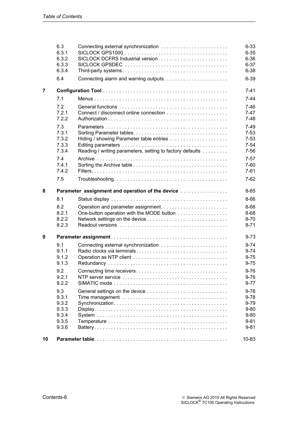 Siemens Plant Central Clock TC100 User Manual | Page 7 / 124