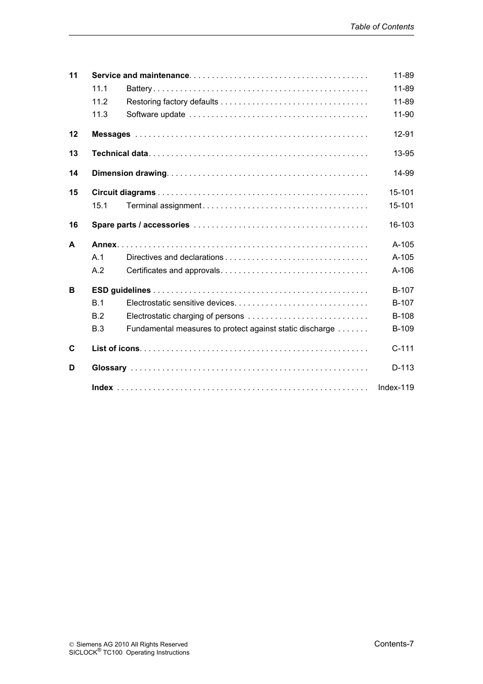 Siemens Plant Central Clock TC100 User Manual | Page 8 / 124