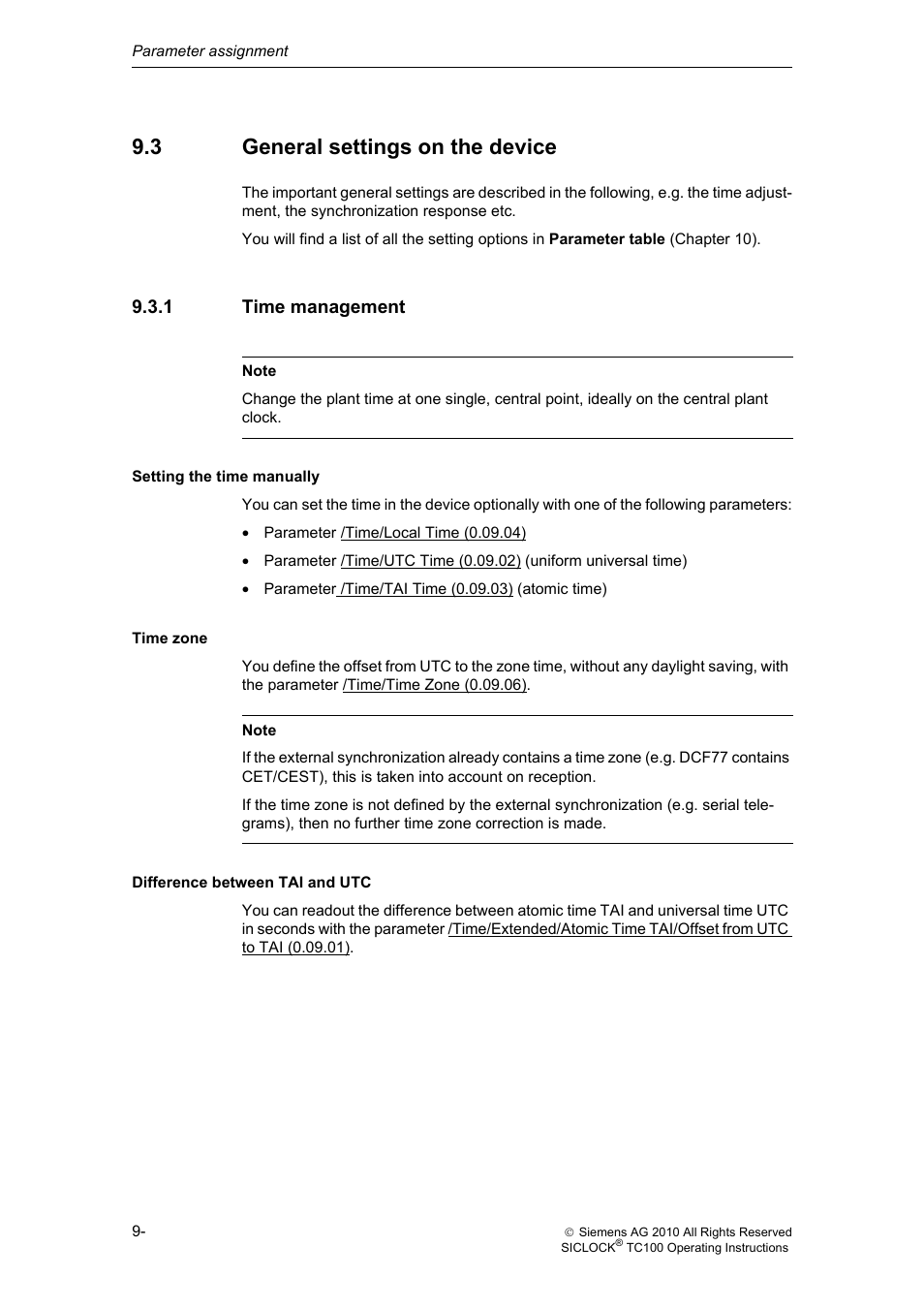 3 general settings on the device, 1 time management, General settings on the device | Time management | Siemens Plant Central Clock TC100 User Manual | Page 81 / 124