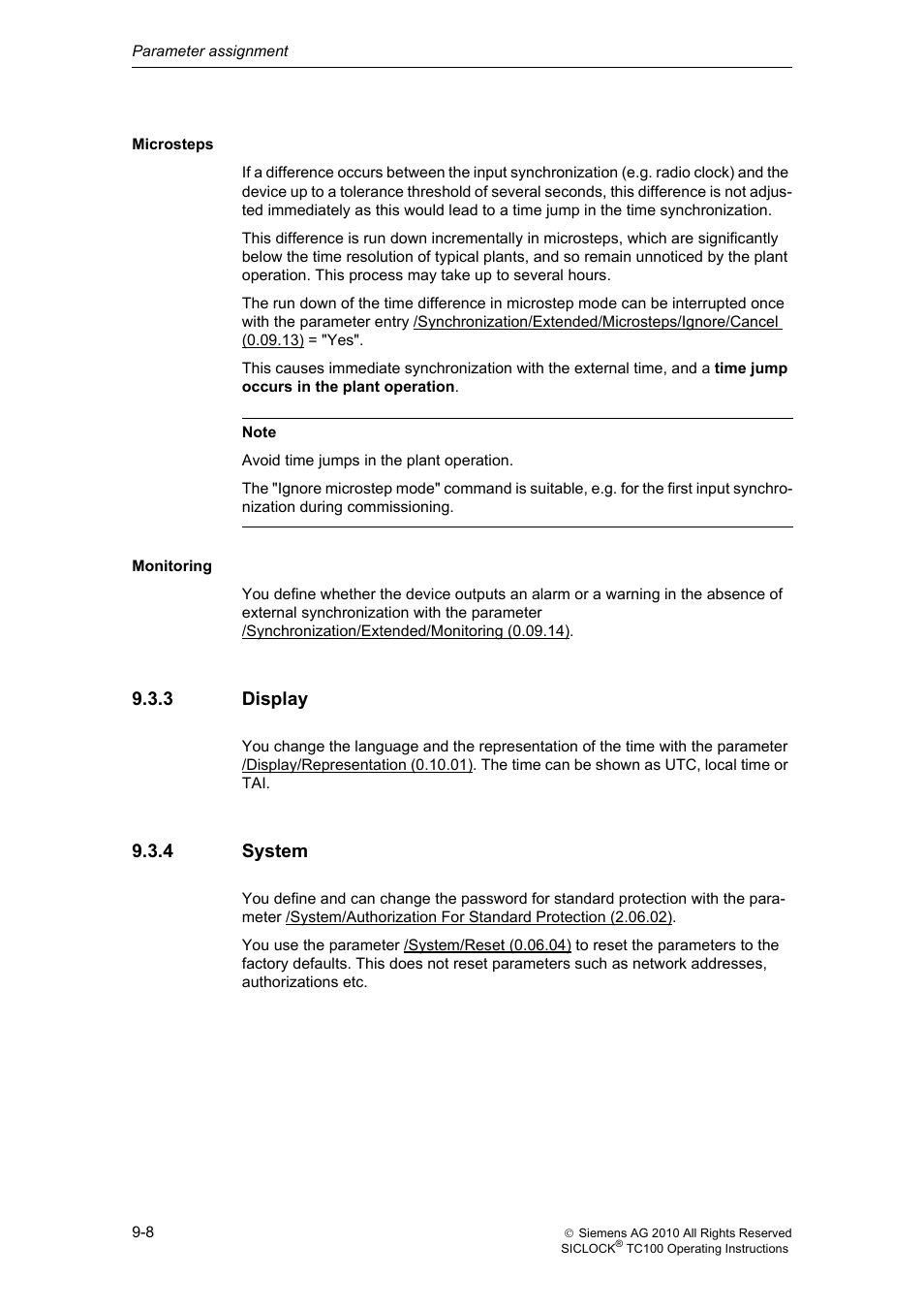 3 display, 4 system, Display | System | Siemens Plant Central Clock TC100 User Manual | Page 83 / 124