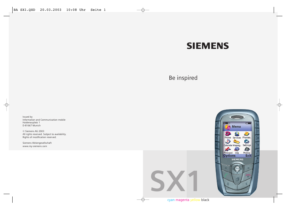 Siemens SX1 User Manual | 103 pages