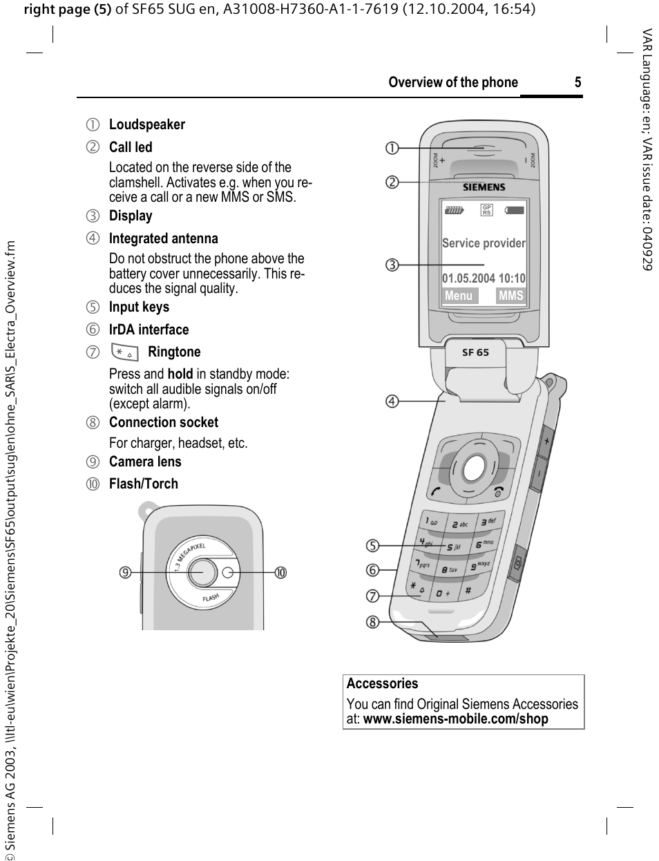 Siemens SF65 User Manual | Page 6 / 71