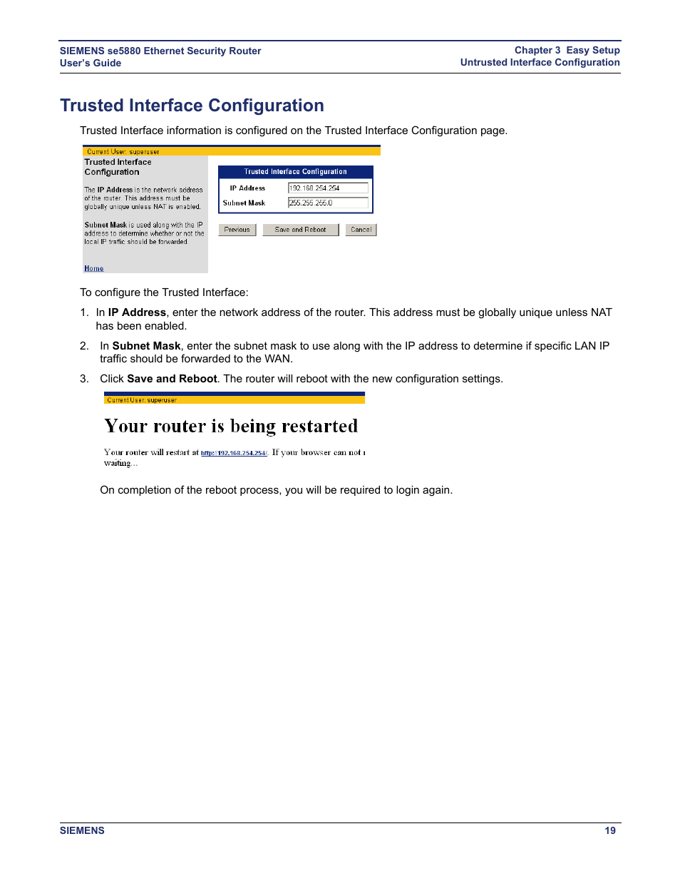 Trusted interface configuration | Siemens se5880 User Manual | Page 25 / 86