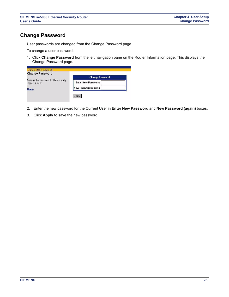 Change password | Siemens se5880 User Manual | Page 34 / 86