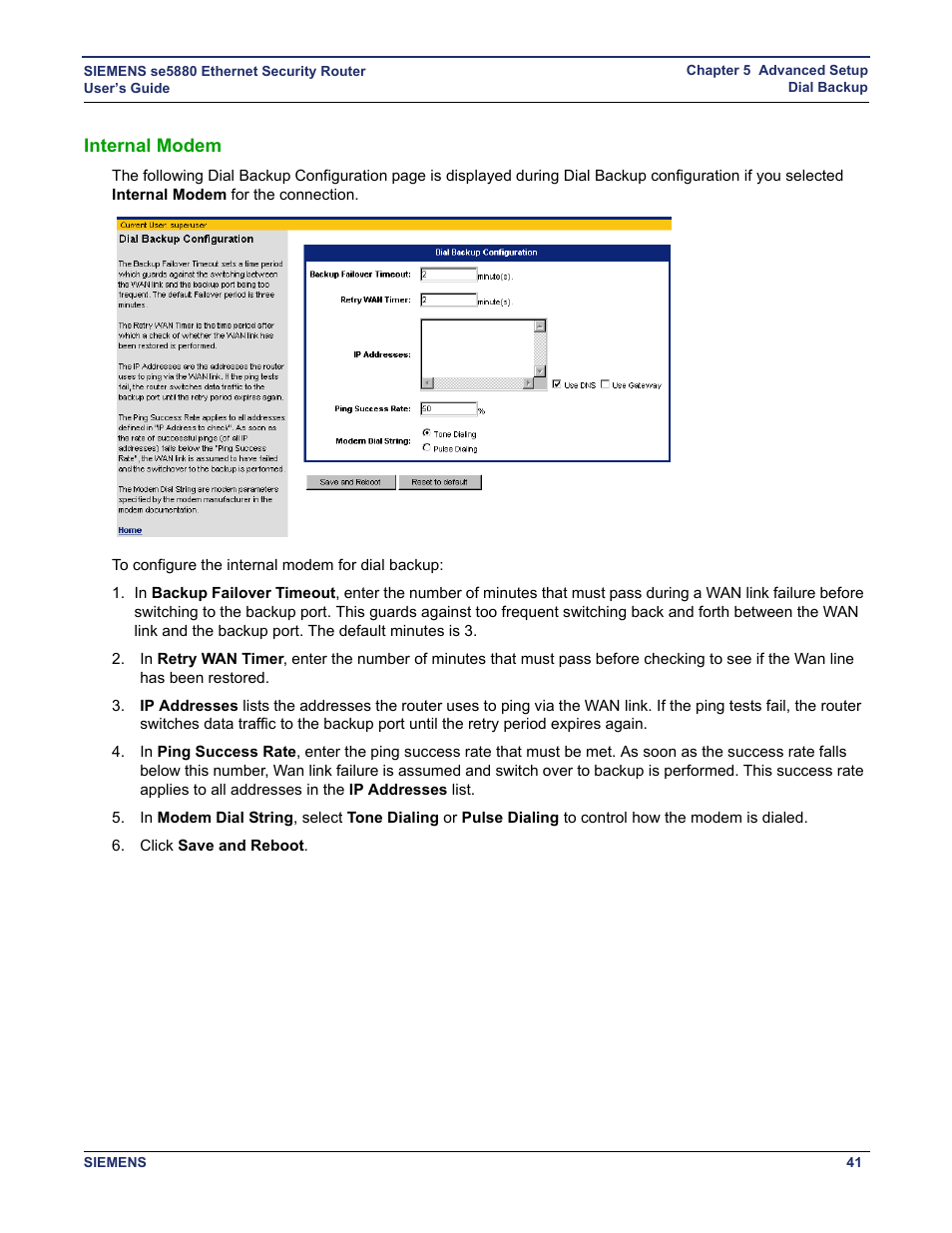 Internal modem | Siemens se5880 User Manual | Page 47 / 86