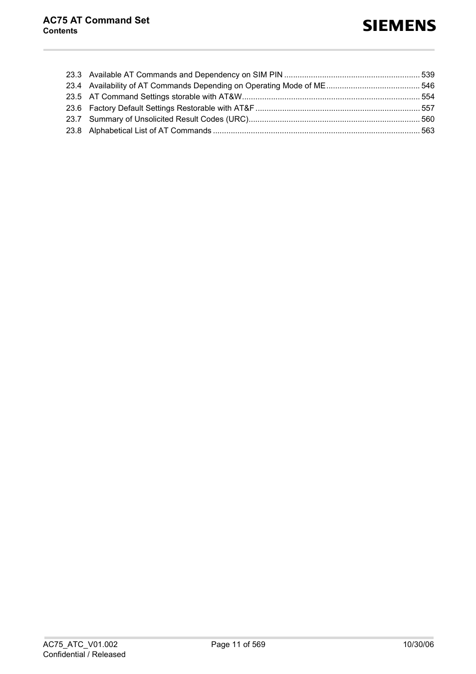 Siemens AC75 User Manual | Page 11 / 569