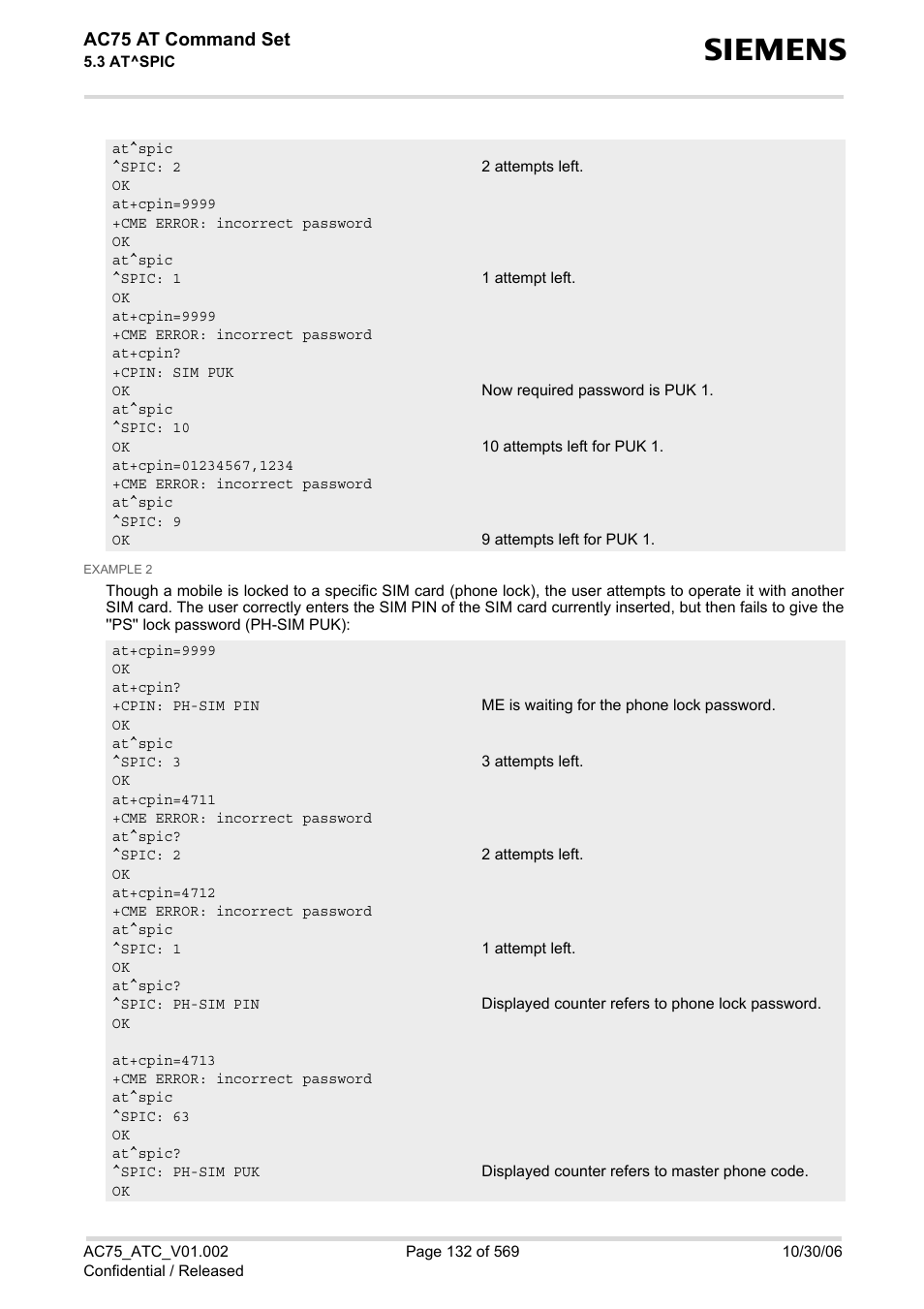 Ac75 at command set | Siemens AC75 User Manual | Page 132 / 569