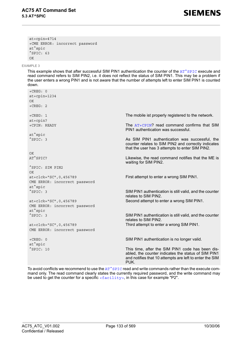 Ac75 at command set | Siemens AC75 User Manual | Page 133 / 569