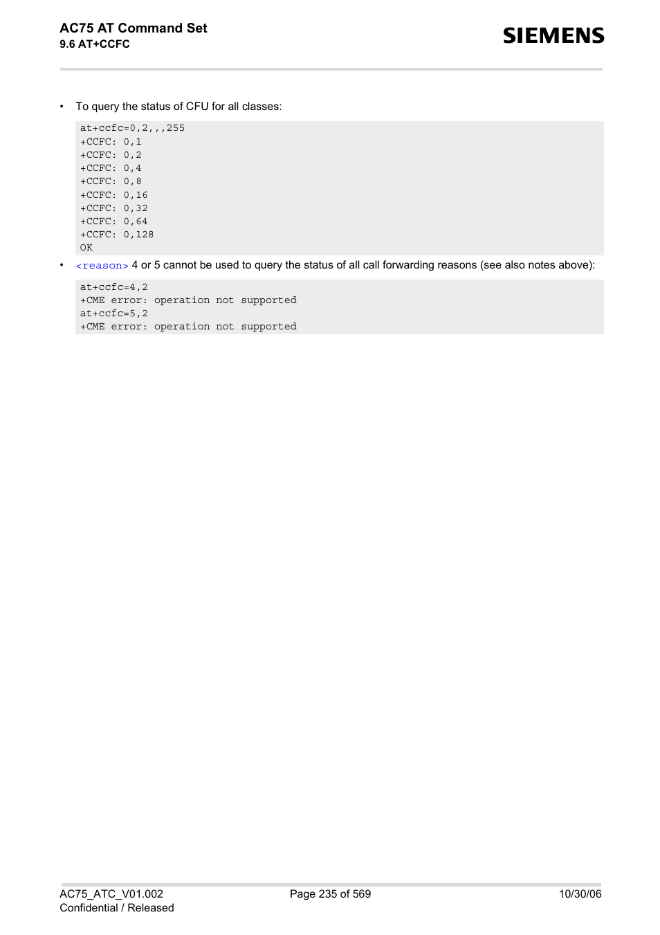 Siemens AC75 User Manual | Page 235 / 569