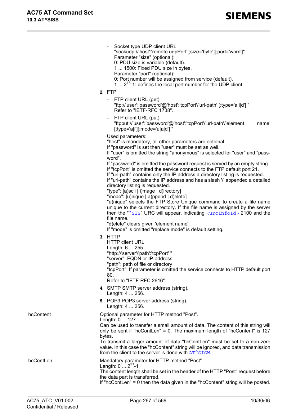 Ac75 at command set | Siemens AC75 User Manual | Page 267 / 569