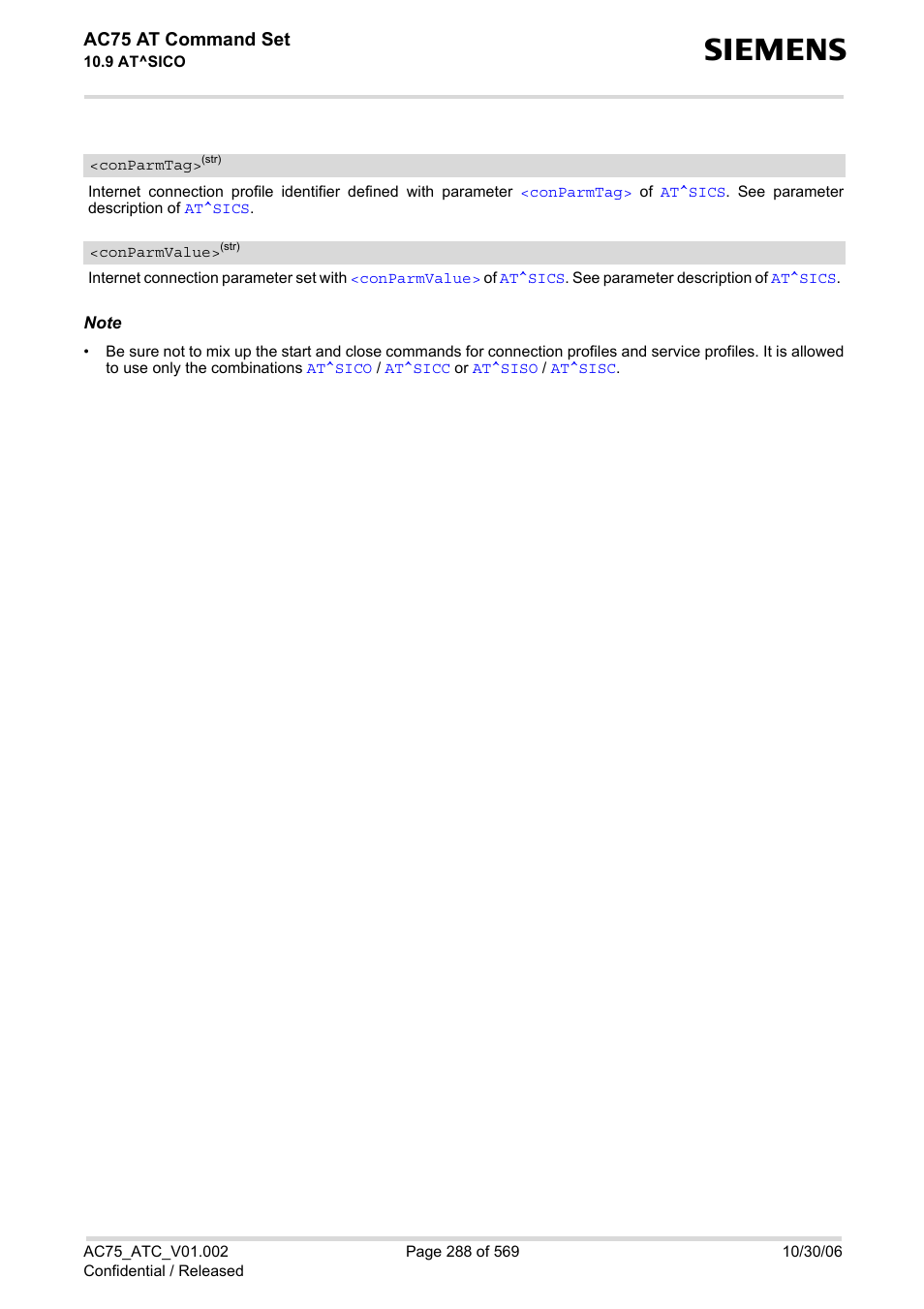 Ac75 at command set | Siemens AC75 User Manual | Page 288 / 569