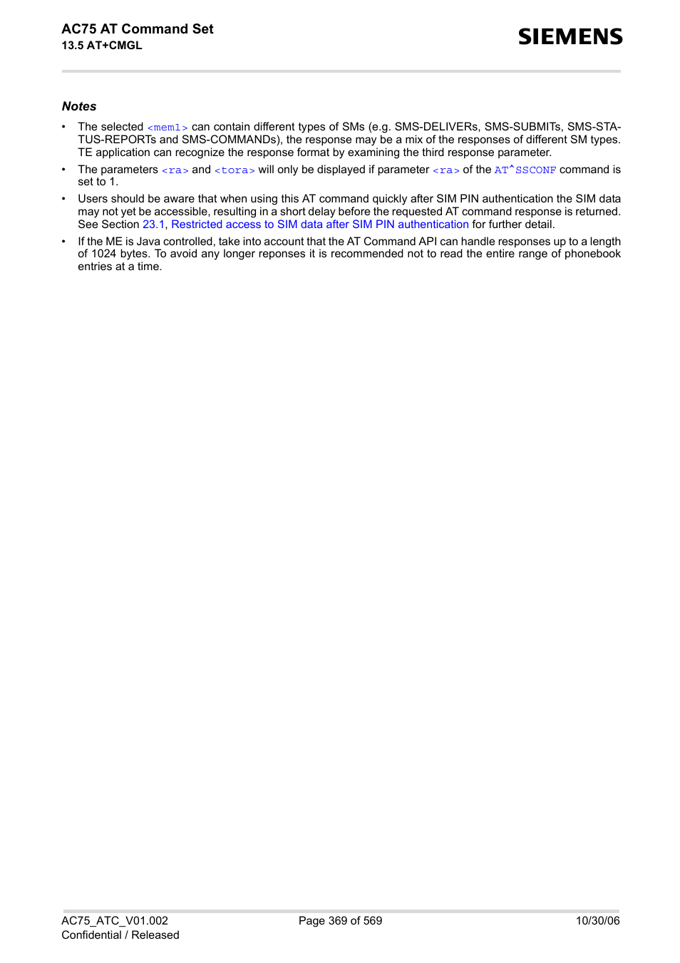 Siemens AC75 User Manual | Page 369 / 569