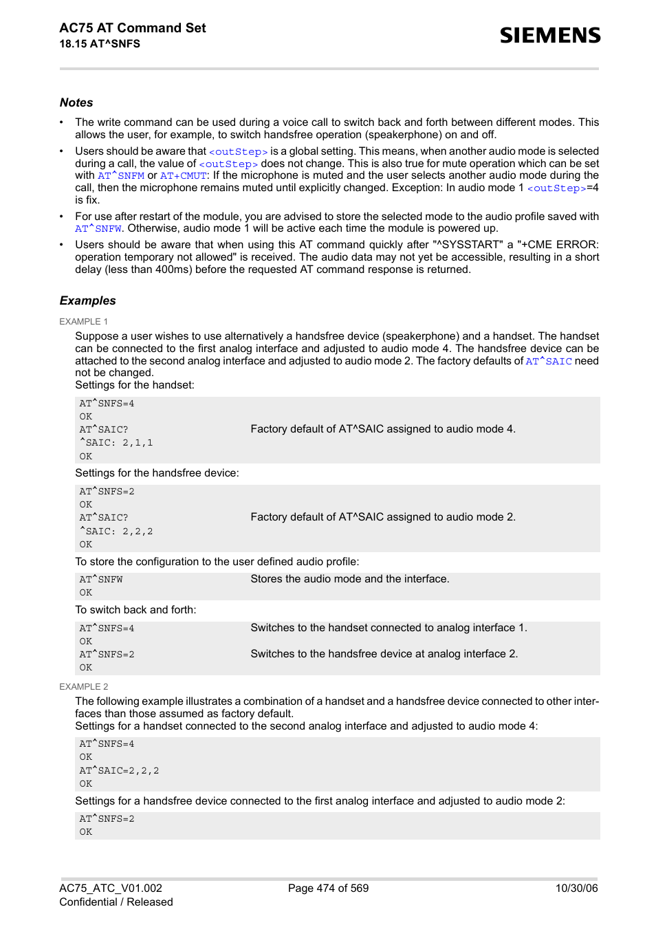 Ac75 at command set | Siemens AC75 User Manual | Page 474 / 569