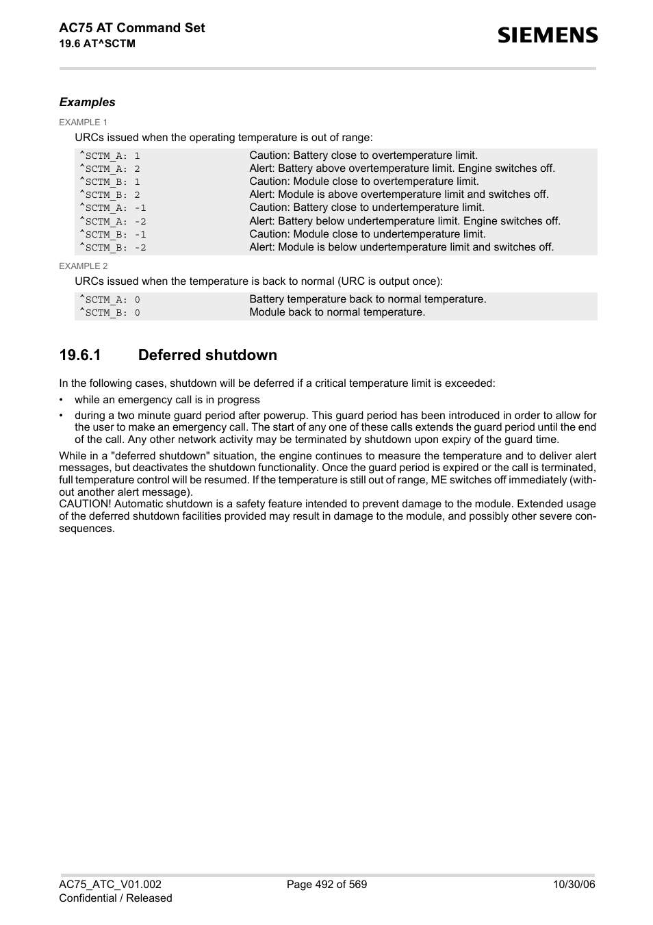 1 deferred shutdown, Deferred shutdown, Ac75 at command set | Siemens AC75 User Manual | Page 492 / 569