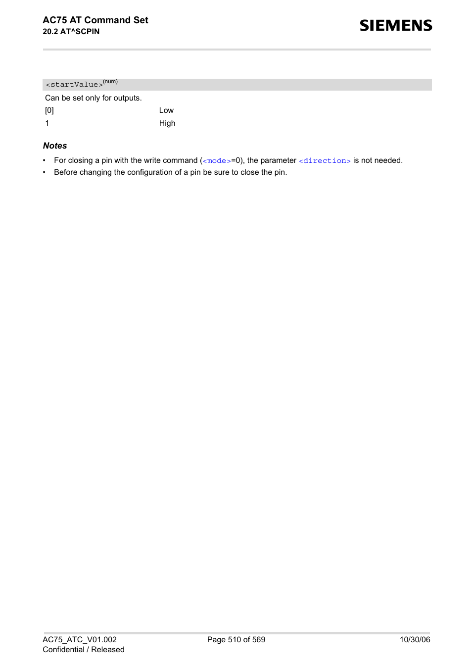 Startvalue | Siemens AC75 User Manual | Page 510 / 569