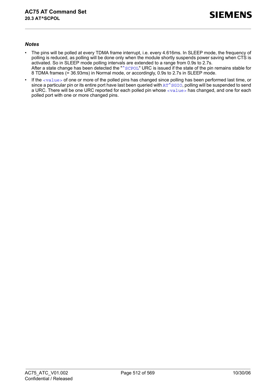 Siemens AC75 User Manual | Page 512 / 569