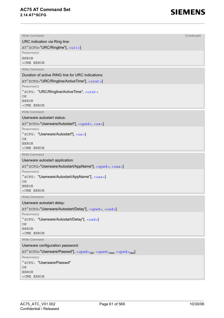 Ac75 at command set | Siemens AC75 User Manual | Page 61 / 569
