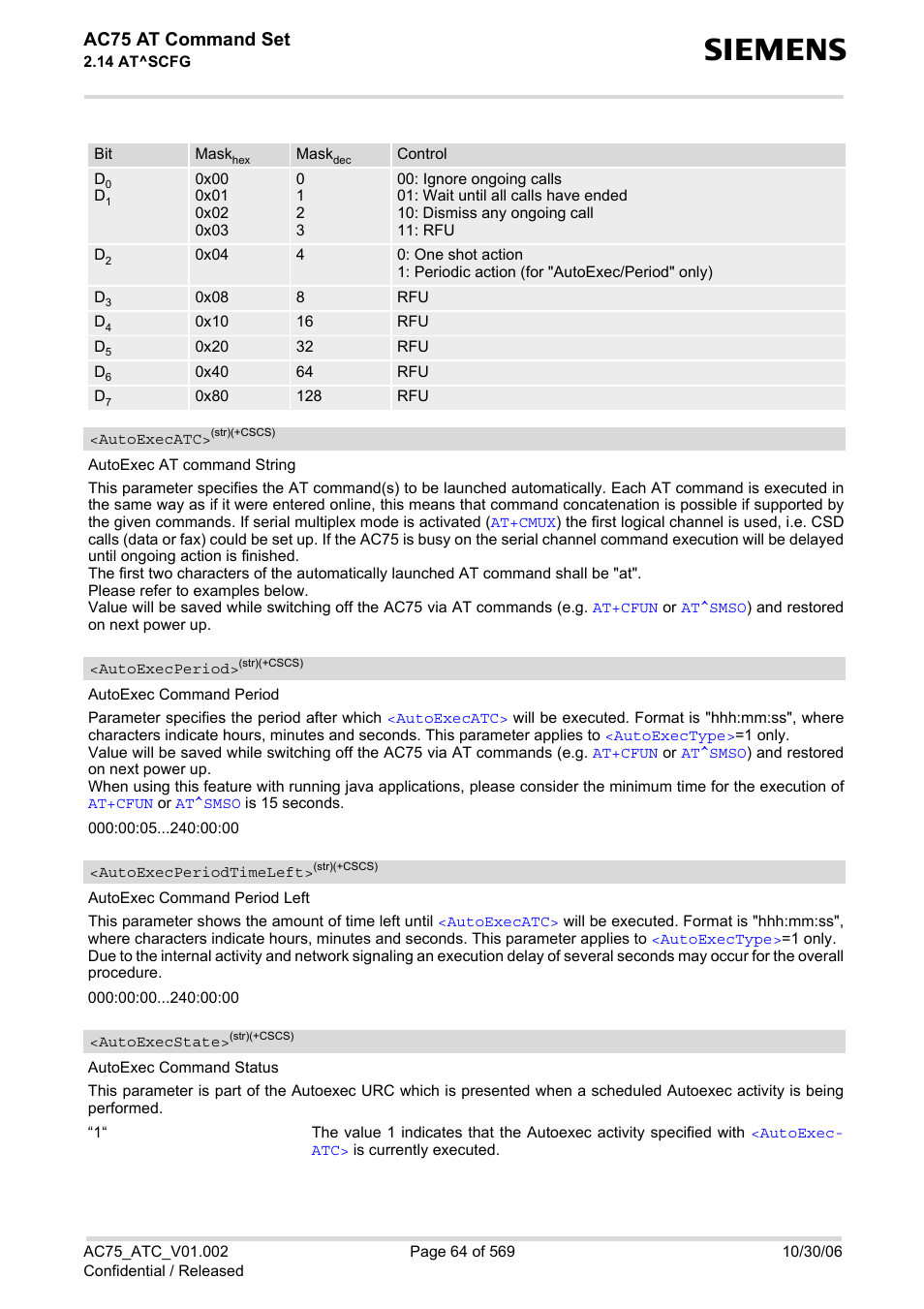 Autoexecatc, Autoexecperiod, Autoexecperiodtimeleft | Autoexec, Autoexecstate, Autoex, Ecatc, At a given, Autoexe, Catc | Siemens AC75 User Manual | Page 64 / 569