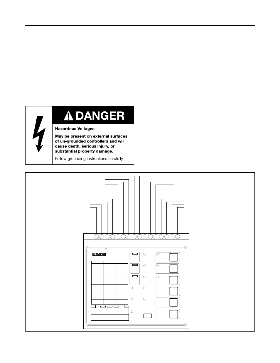 2 installing the samms-lv device, 2 grounding the device, 3 connecting the device to a control power source | 5 communications connection, Figure 2.2 terminal block assignments | Siemens MCC-3298 User Manual | Page 11 / 52