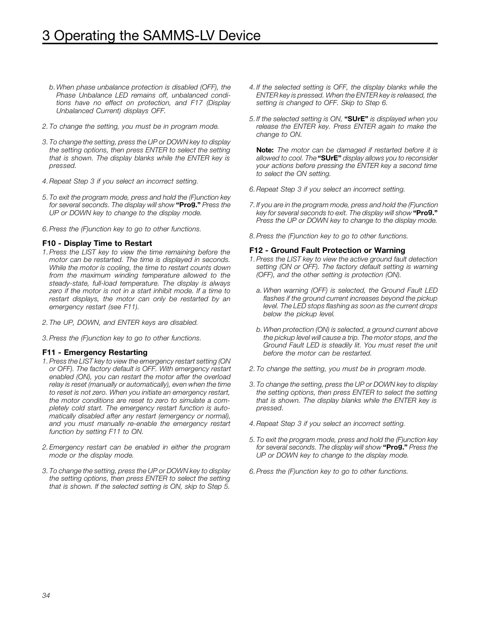 3 operating the samms-lv device | Siemens MCC-3298 User Manual | Page 36 / 52