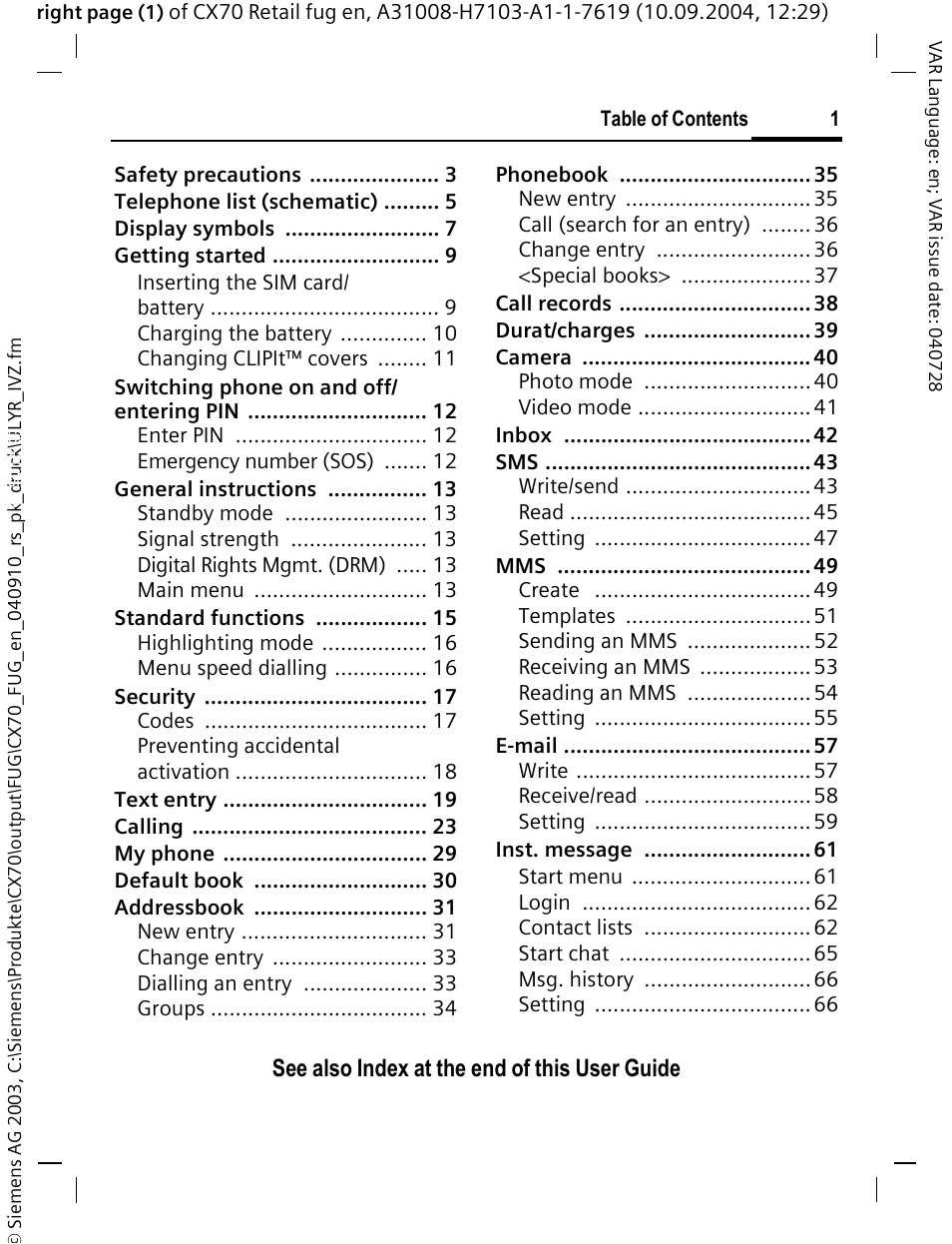 Siemens CXT70 User Manual | Page 2 / 151