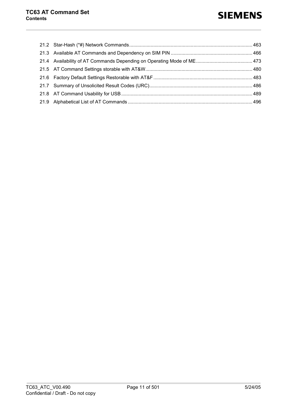 Siemens TC63 User Manual | Page 11 / 501