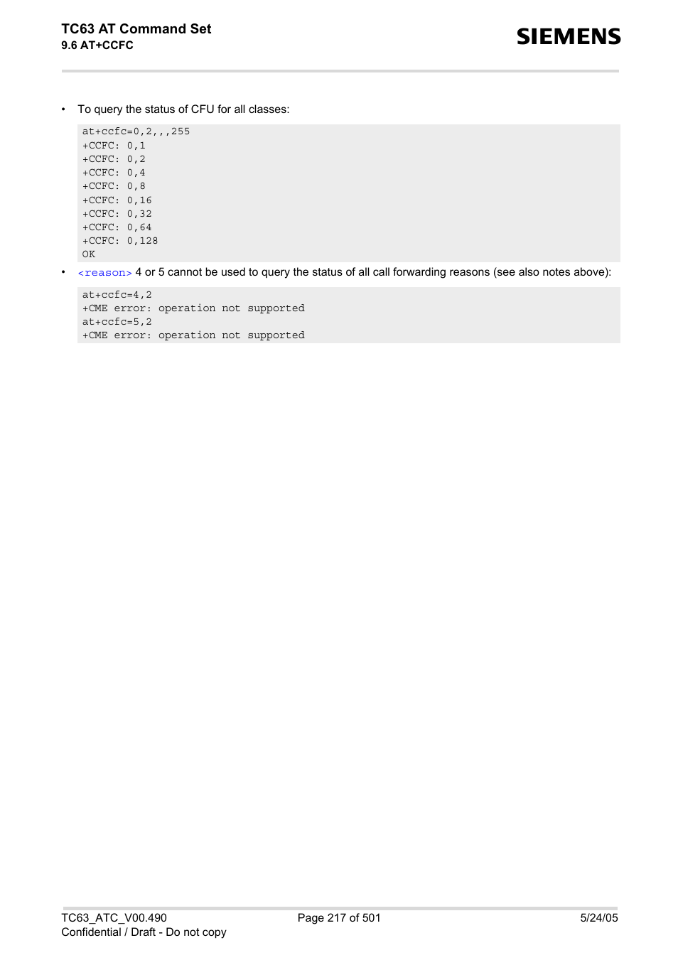 Siemens TC63 User Manual | Page 217 / 501