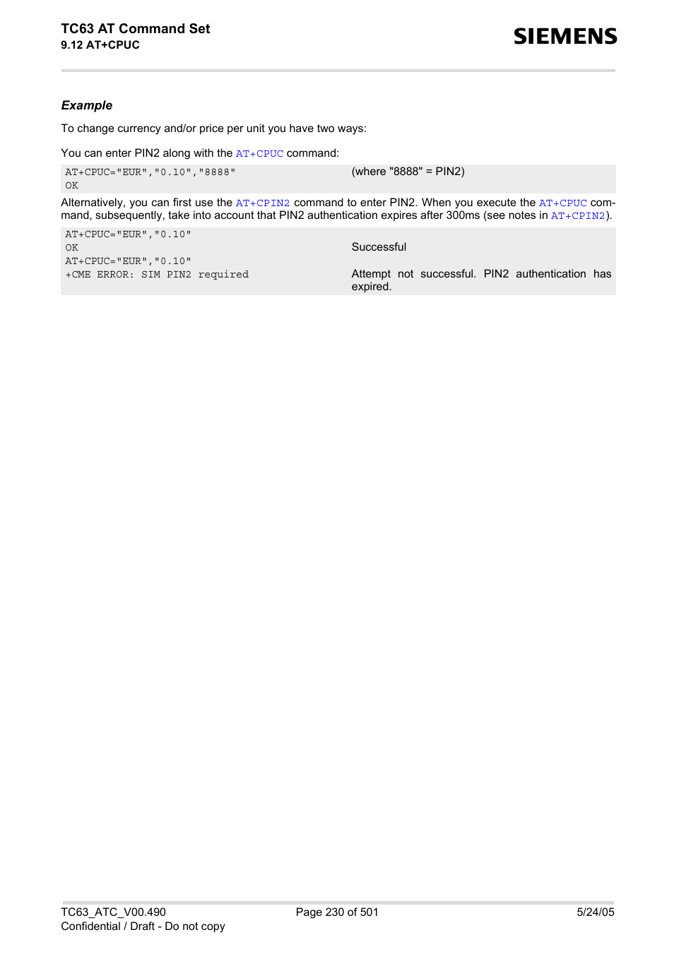 Siemens TC63 User Manual | Page 230 / 501