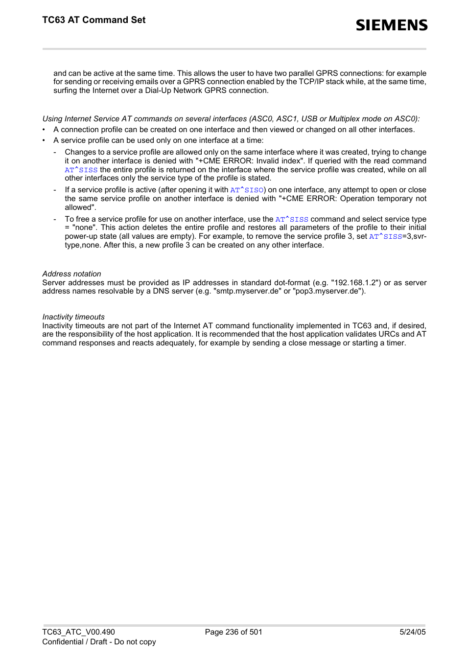 Siemens TC63 User Manual | Page 236 / 501