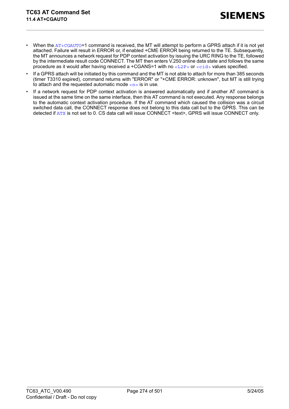 Siemens TC63 User Manual | Page 274 / 501