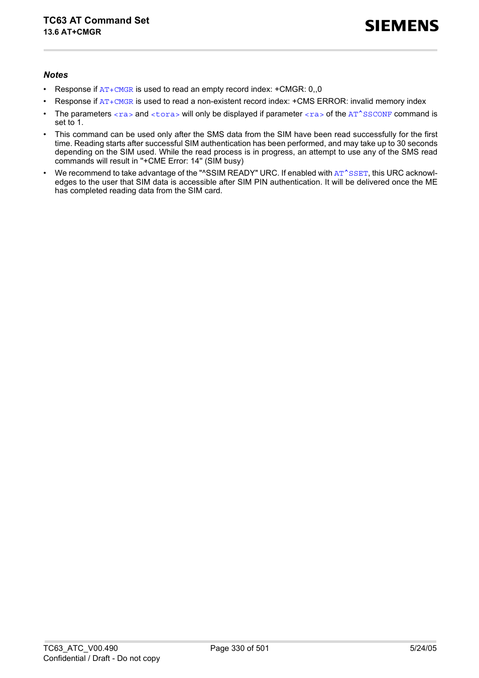 Siemens TC63 User Manual | Page 330 / 501