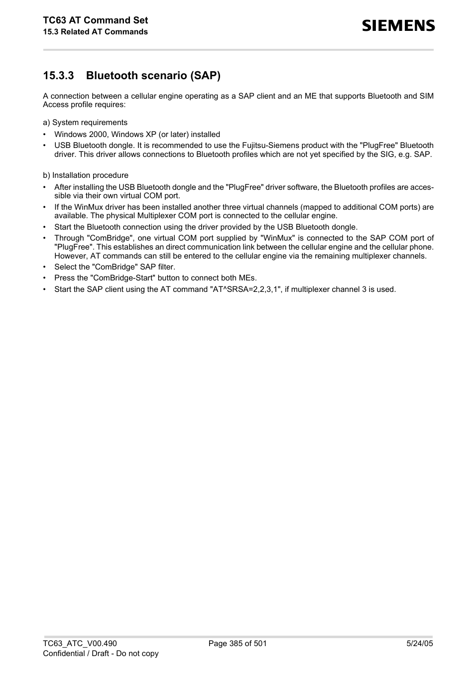 3 bluetooth scenario (sap) | Siemens TC63 User Manual | Page 385 / 501