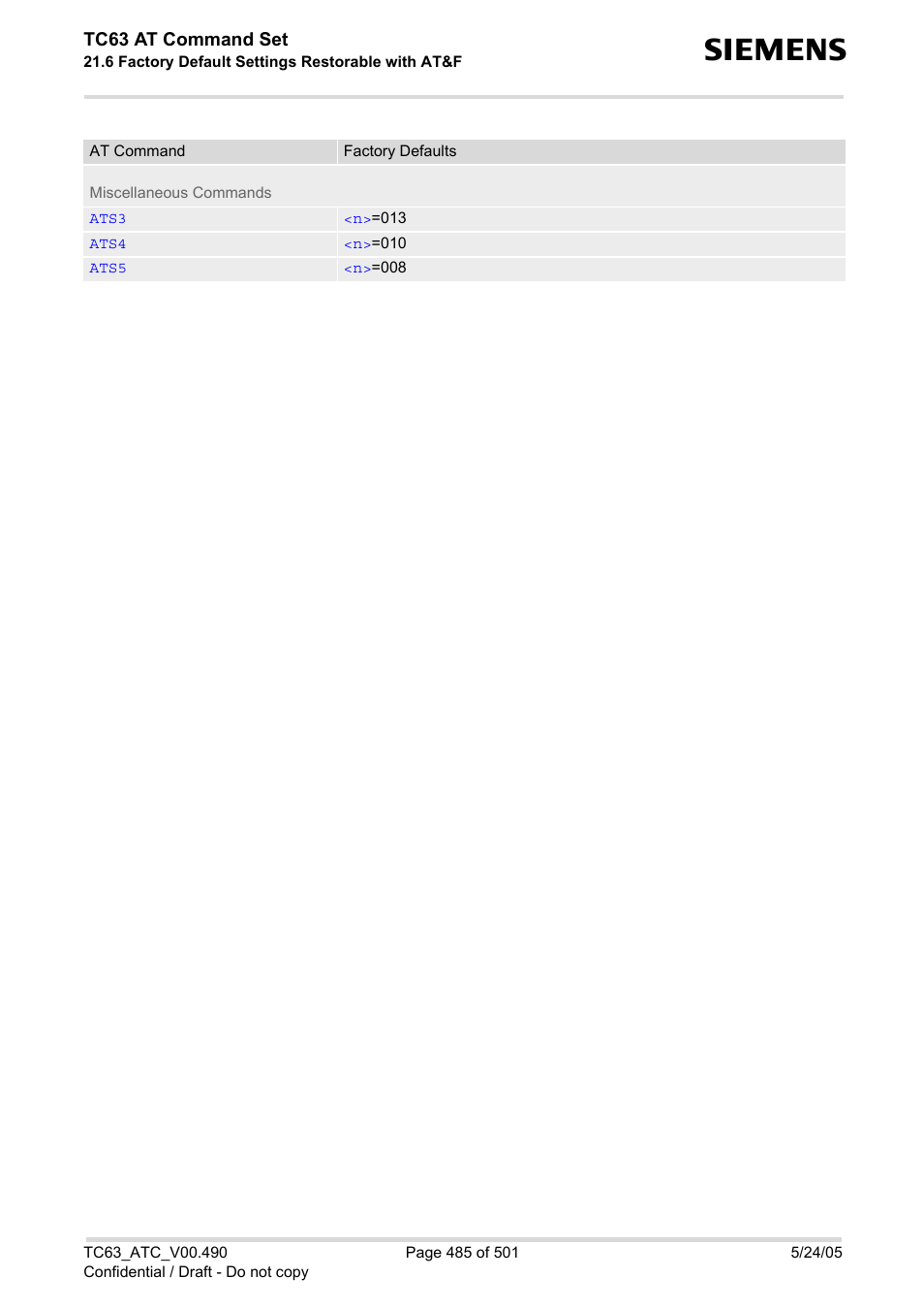 Siemens TC63 User Manual | Page 485 / 501