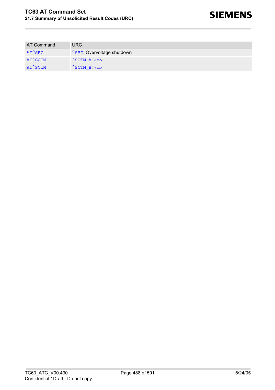 Siemens TC63 User Manual | Page 488 / 501