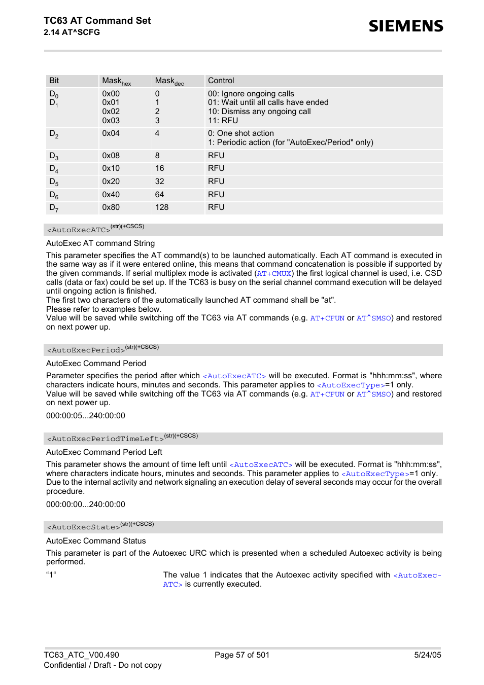 Autoexecatc, Autoexecperiod, Autoexecperiodtimeleft | Autoexec, Autoexecstate, Autoex, Ecatc, At a given, Autoexe, Catc | Siemens TC63 User Manual | Page 57 / 501