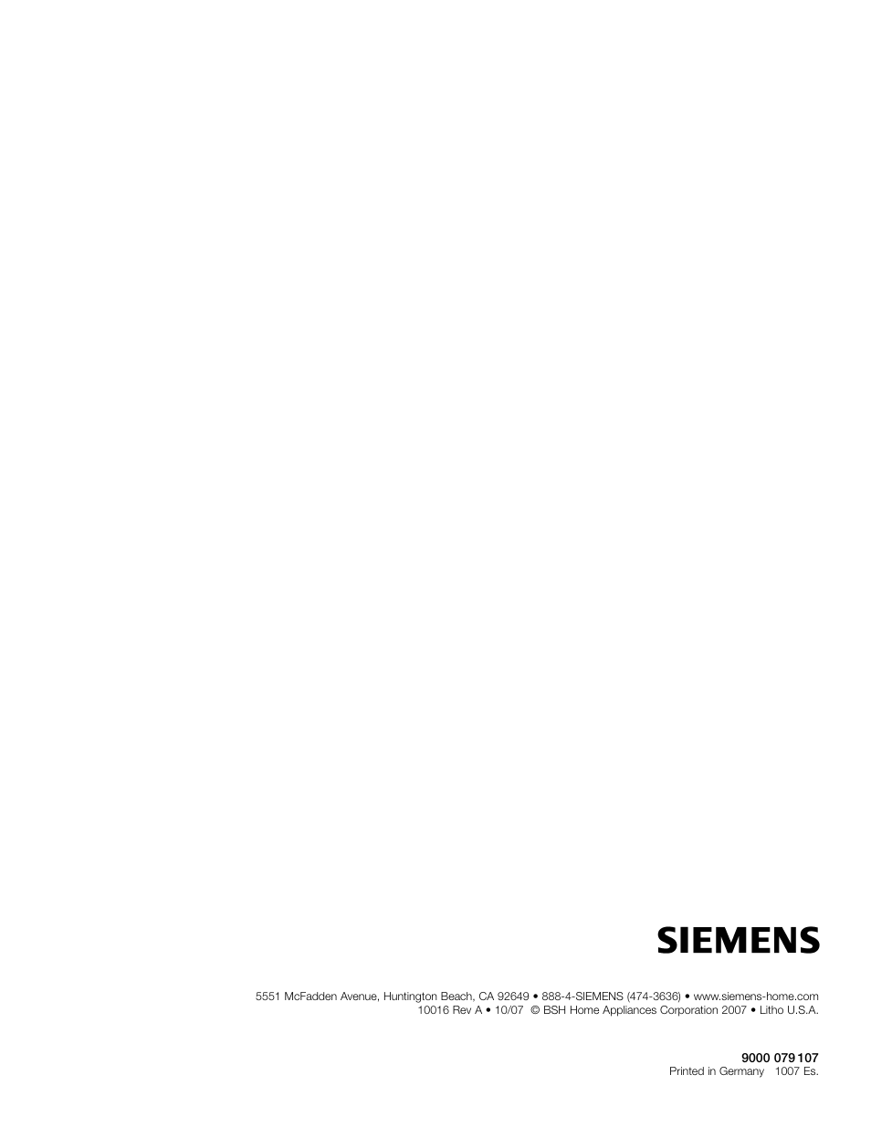 Siemens LC479050UC User Manual | Page 20 / 20