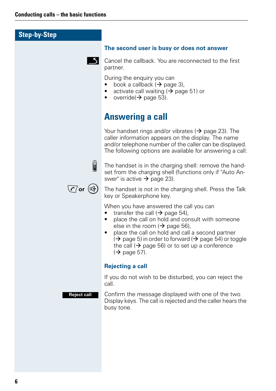 Answering a call | Siemens 3000 V3.0 User Manual | Page 14 / 106