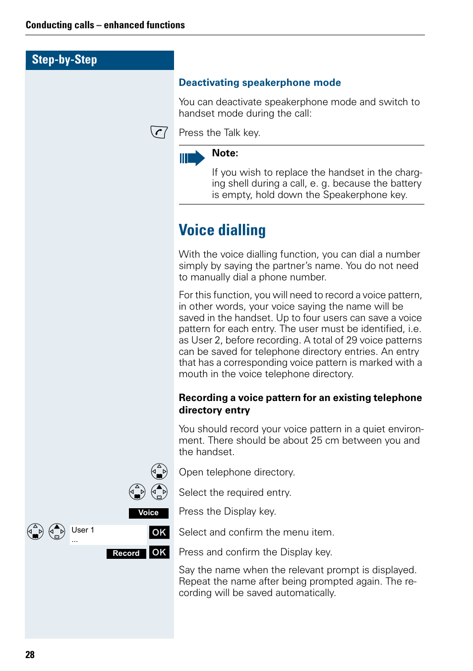 Voice dialling | Siemens 3000 V3.0 User Manual | Page 36 / 106