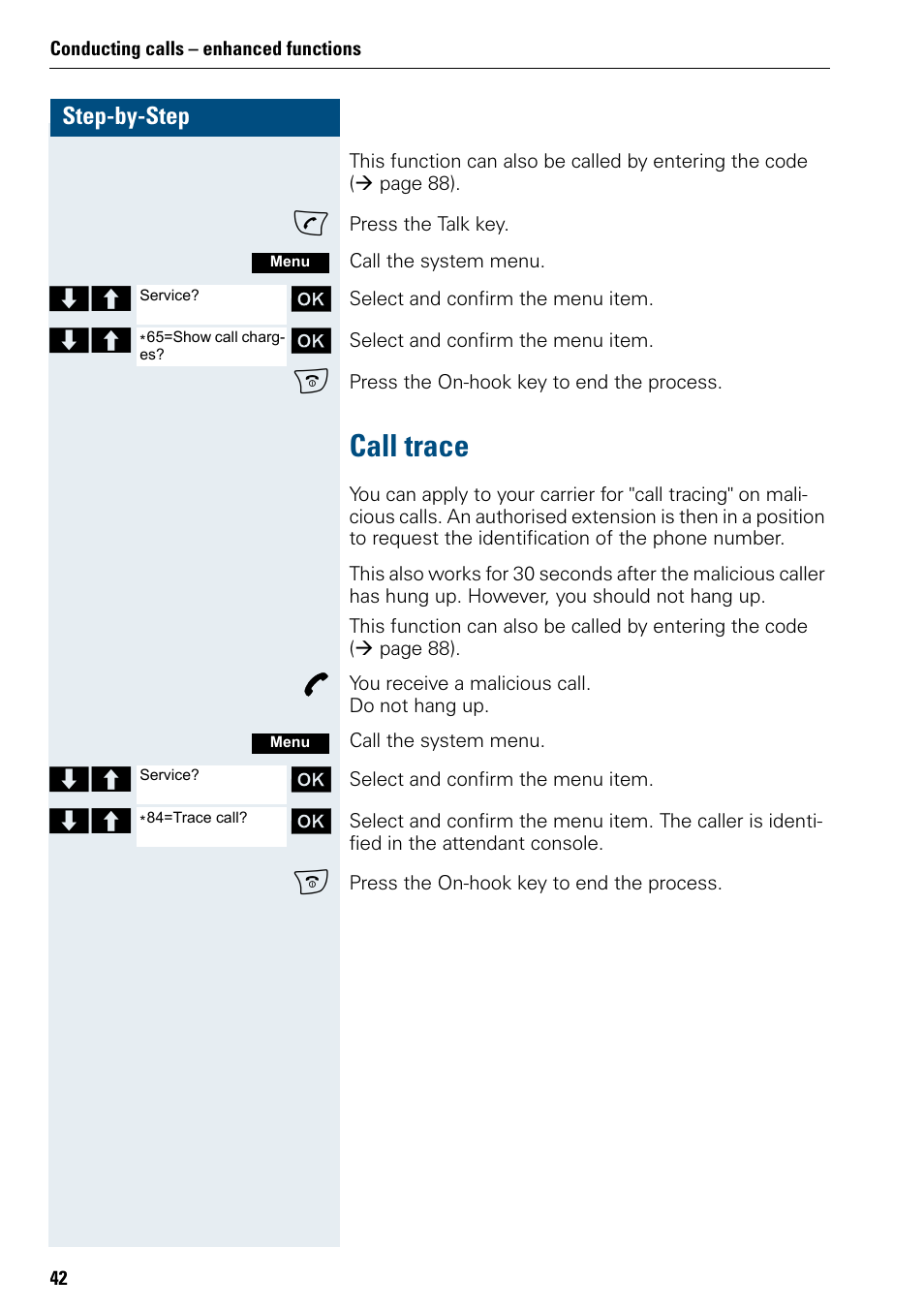 Call trace | Siemens 3000 V3.0 User Manual | Page 50 / 106