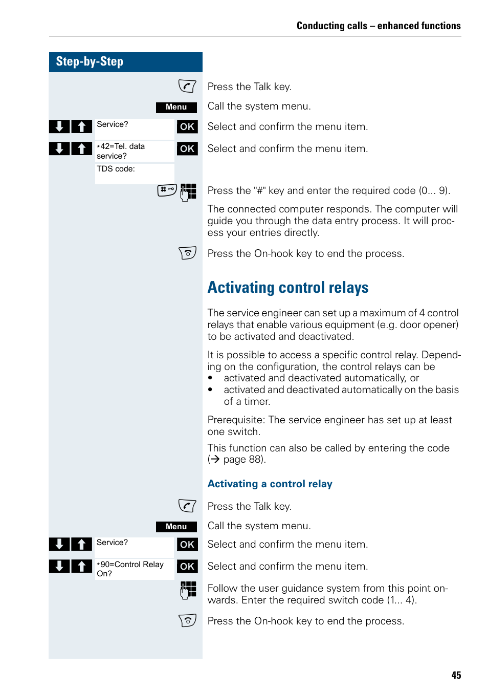 Activating control relays | Siemens 3000 V3.0 User Manual | Page 53 / 106