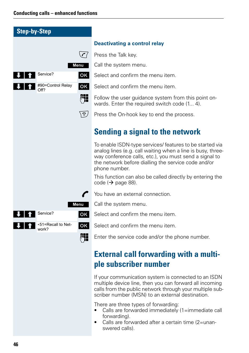 Sending a signal to the network | Siemens 3000 V3.0 User Manual | Page 54 / 106