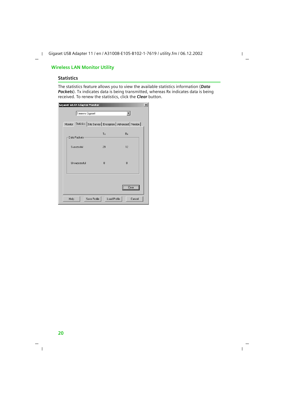 Statistics | Siemens 11 User Manual | Page 21 / 51