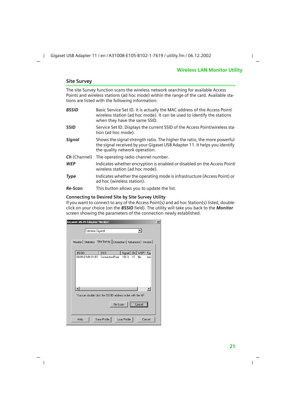 Site survey | Siemens 11 User Manual | Page 22 / 51