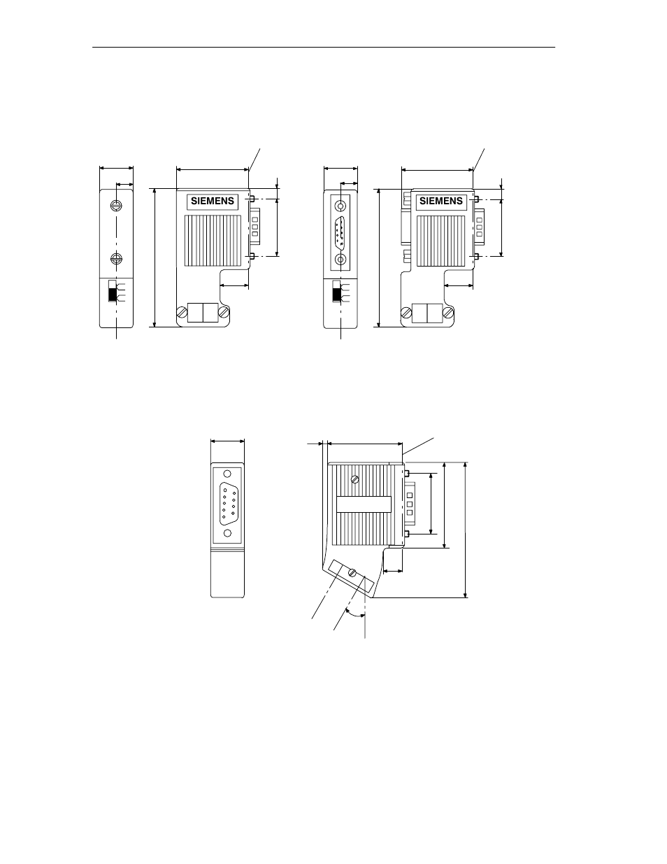 F.1 dimension drawings of the bus connectors | Siemens SIMATIC NET PROFIBUS User Manual | Page 326 / 490