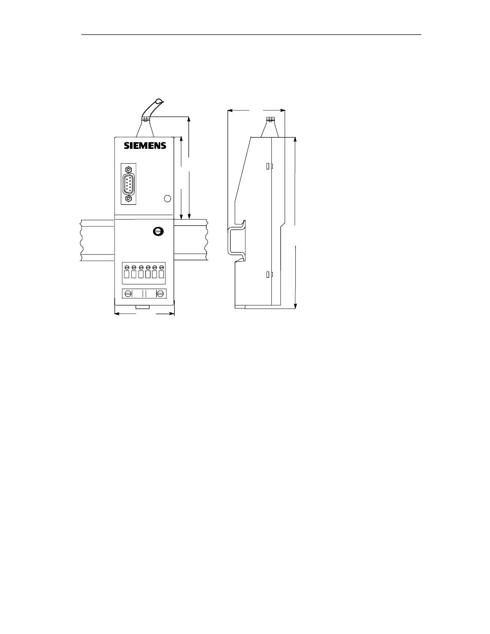 F.4 dimension drawings of the rs-485 bus terminal | Siemens SIMATIC NET PROFIBUS User Manual | Page 331 / 490