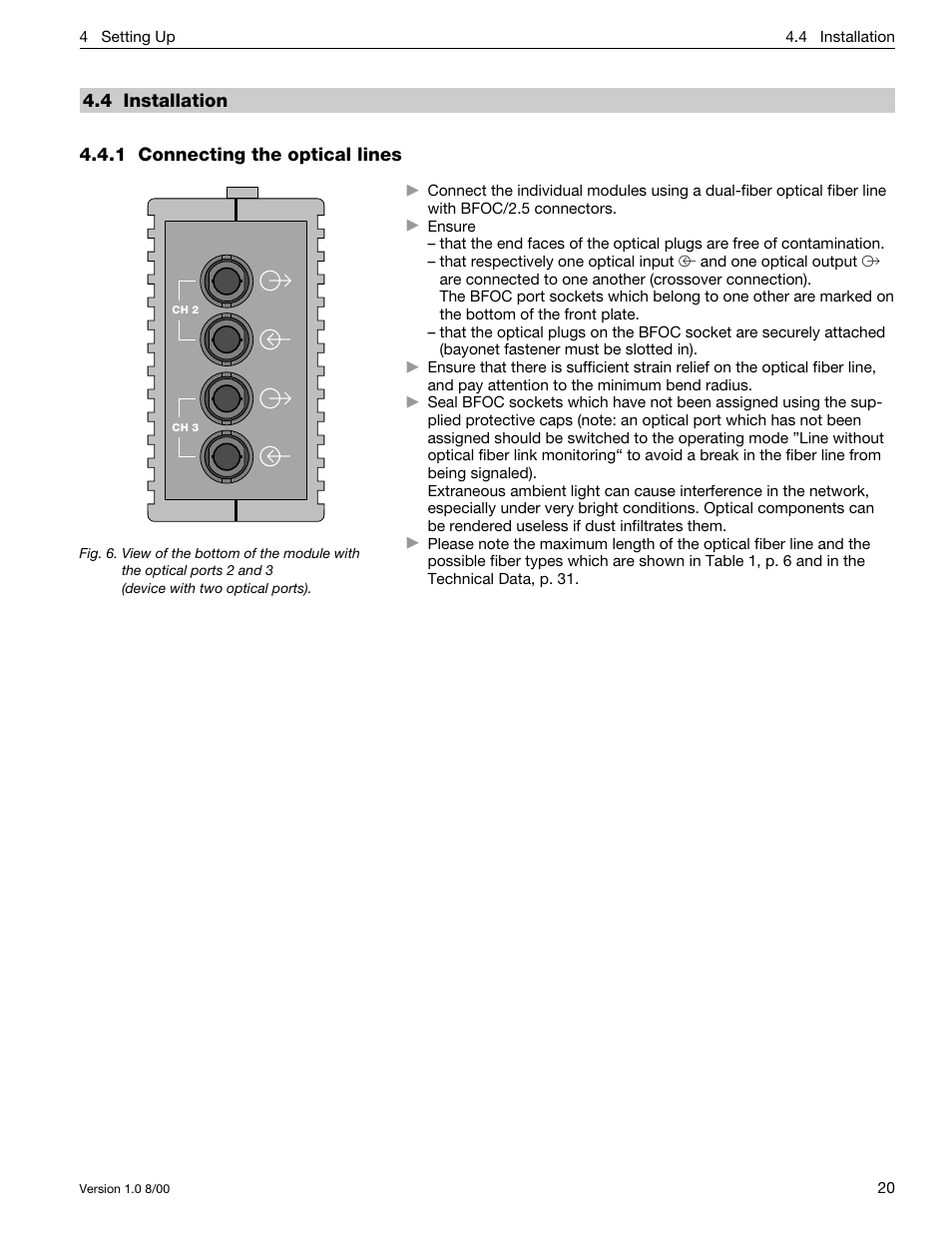 4 installation, 1 connecting the optical lines, Ij j | Siemens SIMATIC NET PROFIBUS User Manual | Page 416 / 490