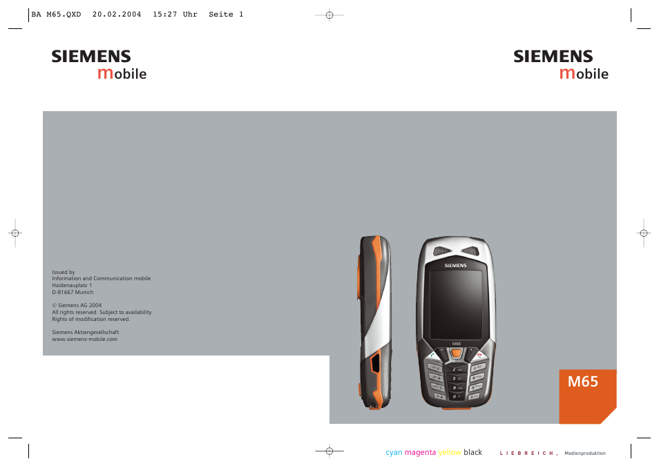 Siemens M65 User Manual | 142 pages