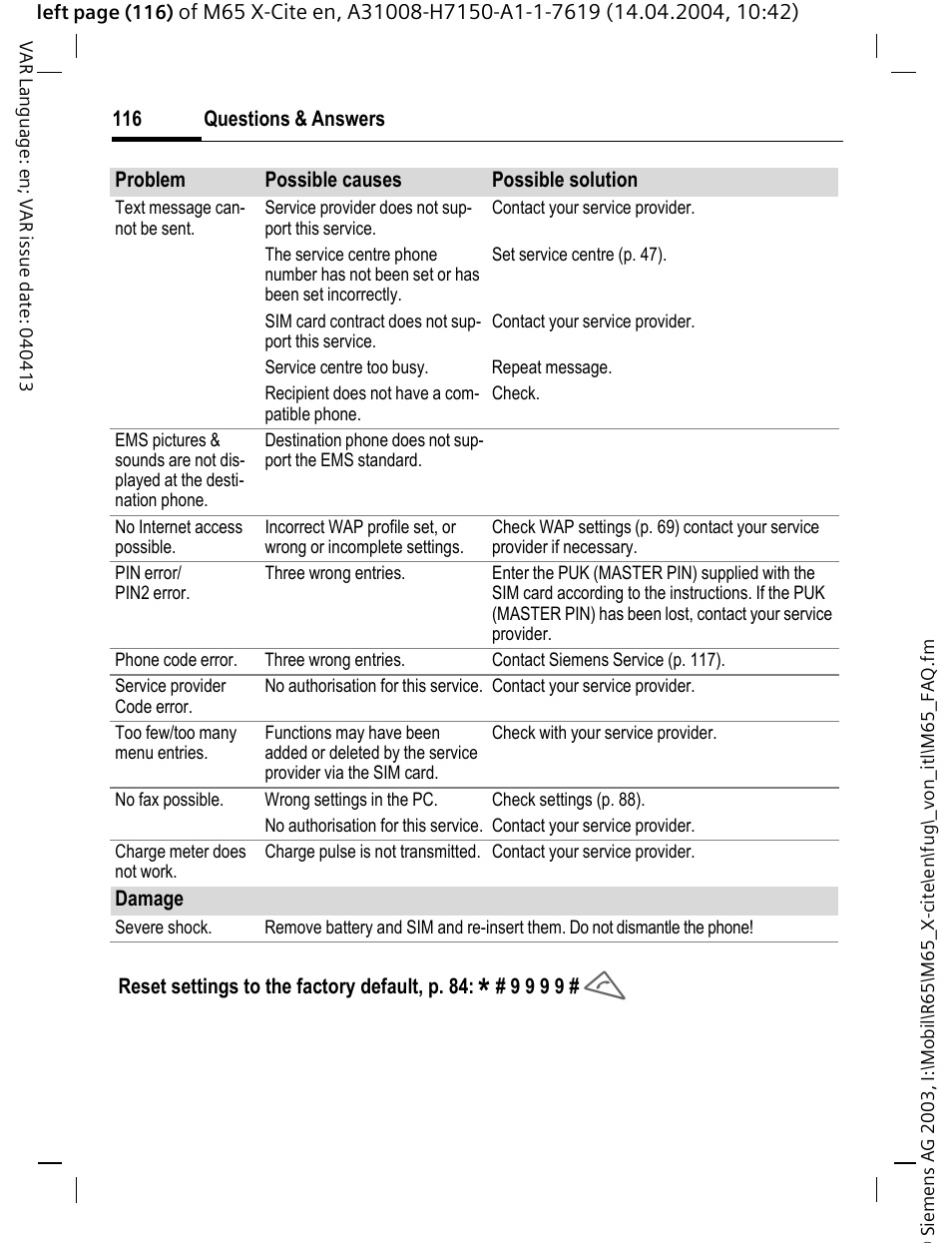 Siemens M65 User Manual | Page 117 / 142