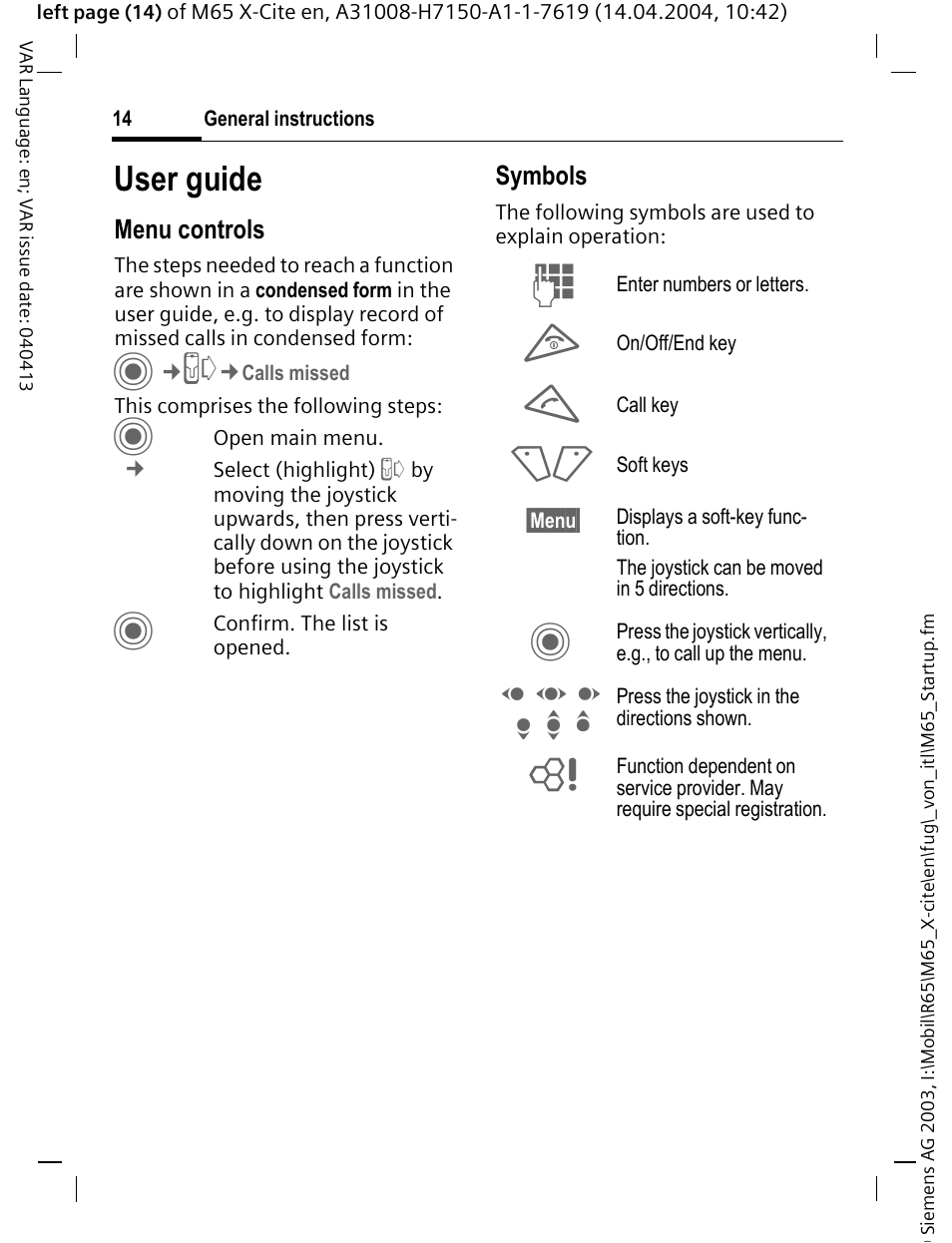 User guide, D f e, H i g | Siemens M65 User Manual | Page 15 / 142